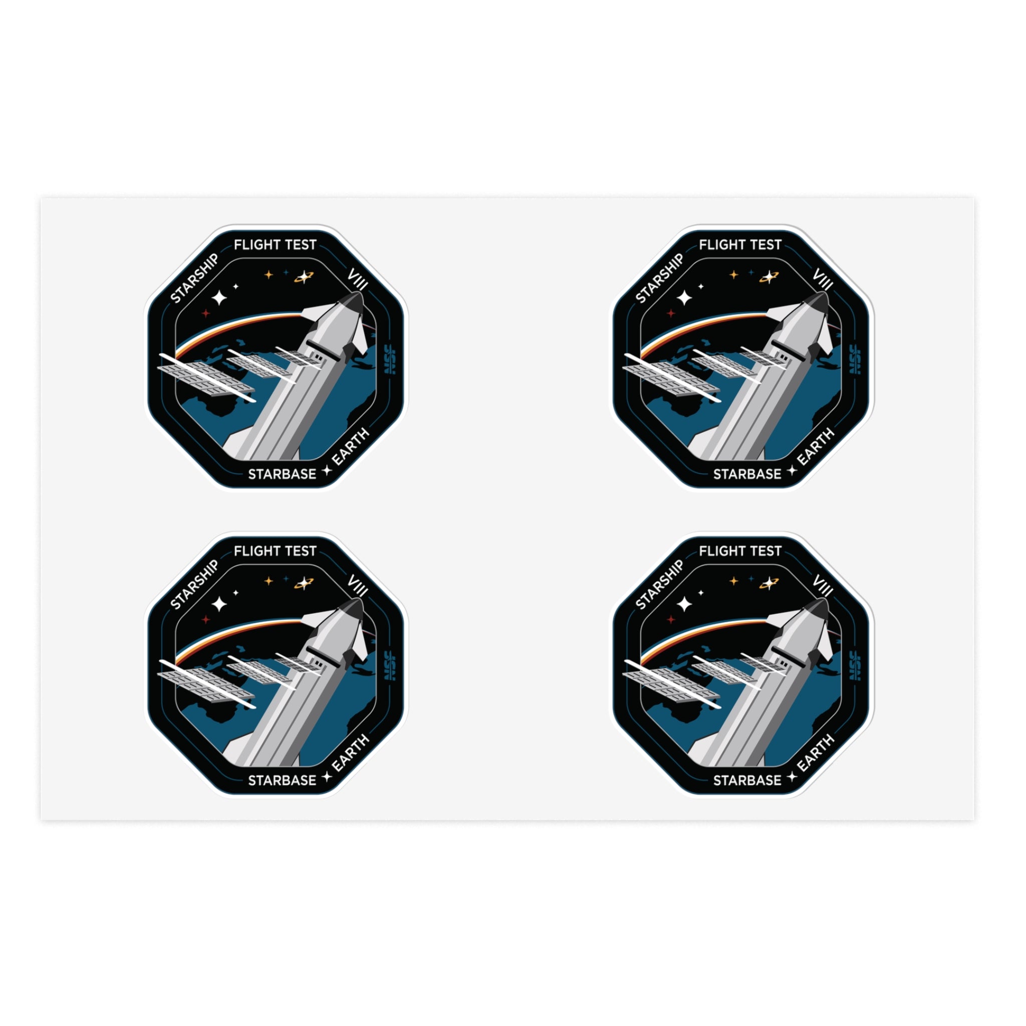 Starship Flight Patch 8 Sticker Sheet