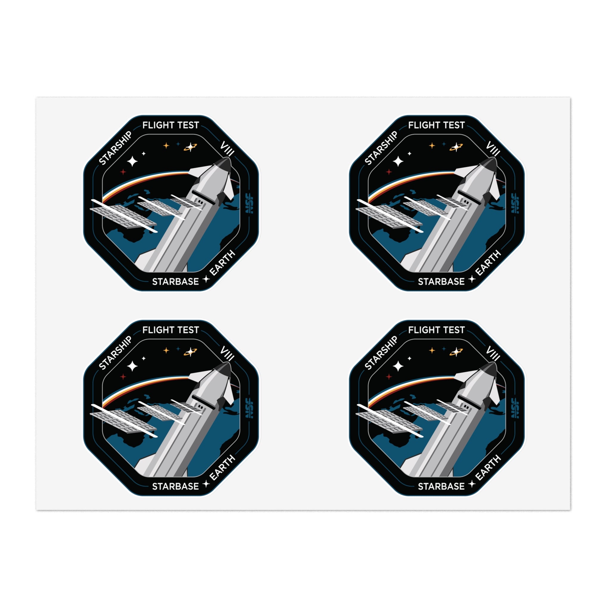 Starship Flight Patch 8 Sticker Sheet
