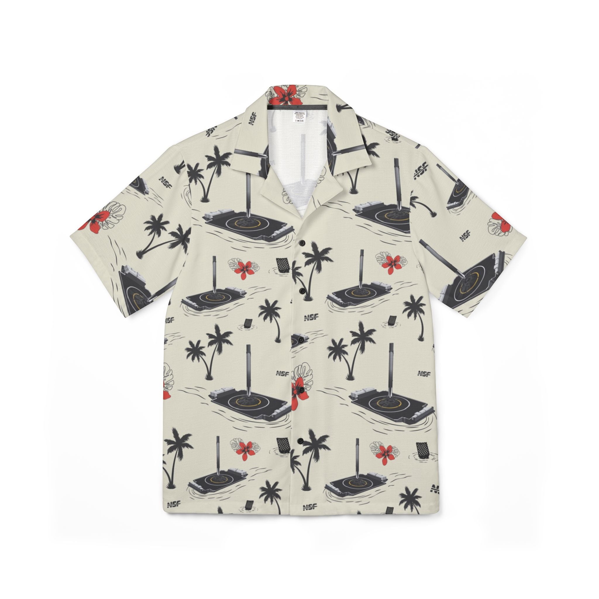 Beige Droneship Hawaiian Shirt
