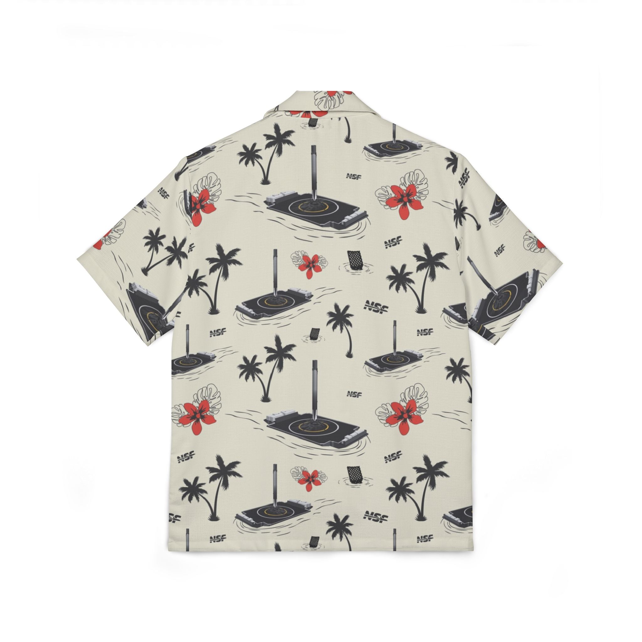 Beige Droneship Hawaiian Shirt