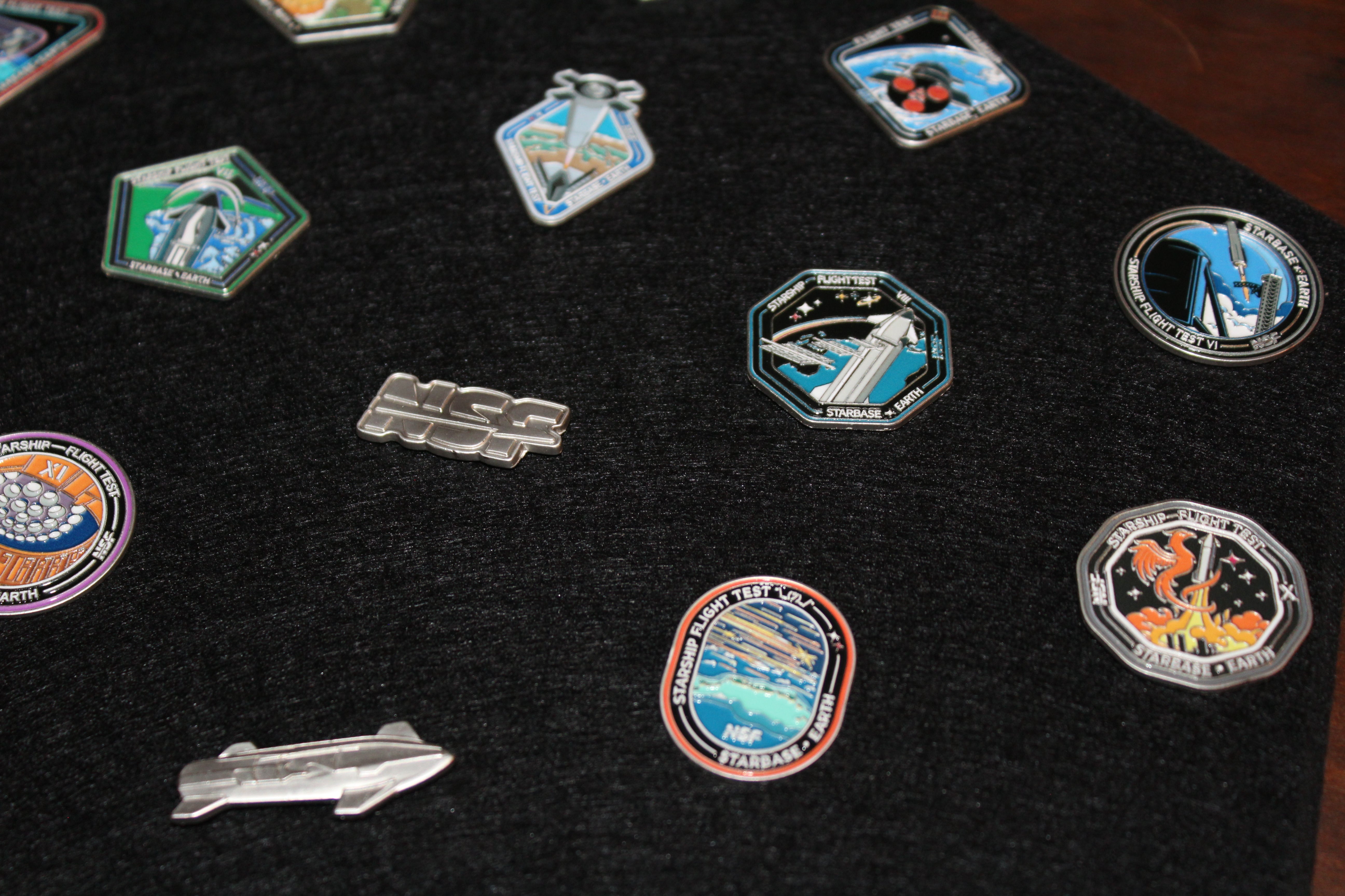 SpaceX Starship Flight Pin Collection & Display Mount