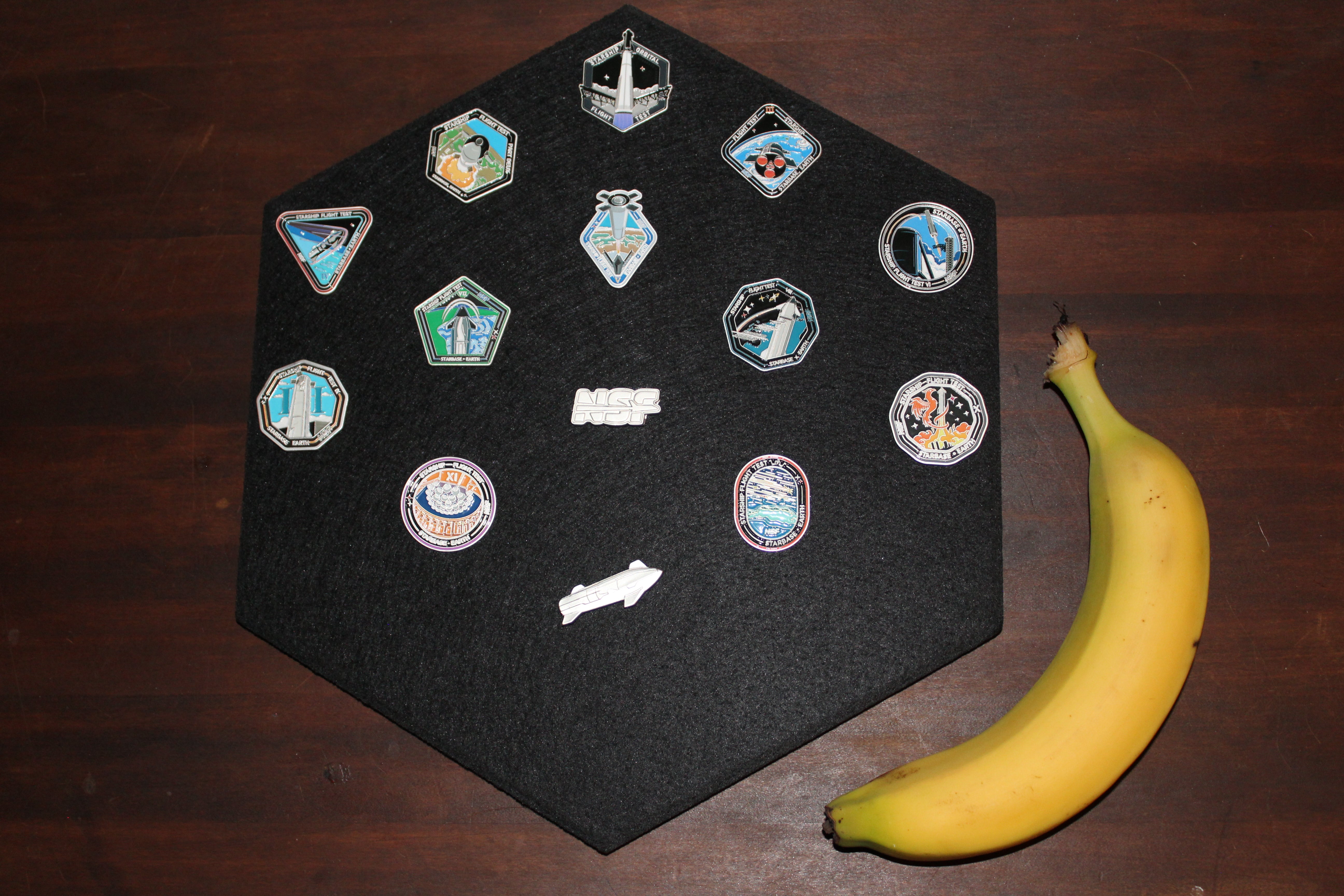 SpaceX Starship Flight Pin Collection & Display Mount