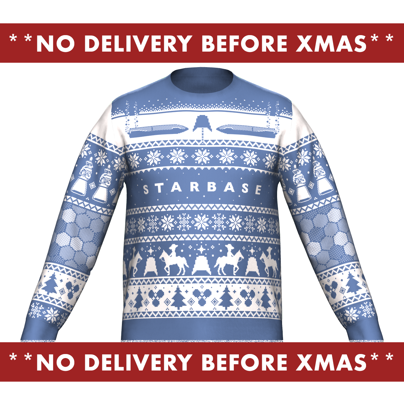 Starbase Knitted Holiday Sweater - BLUE