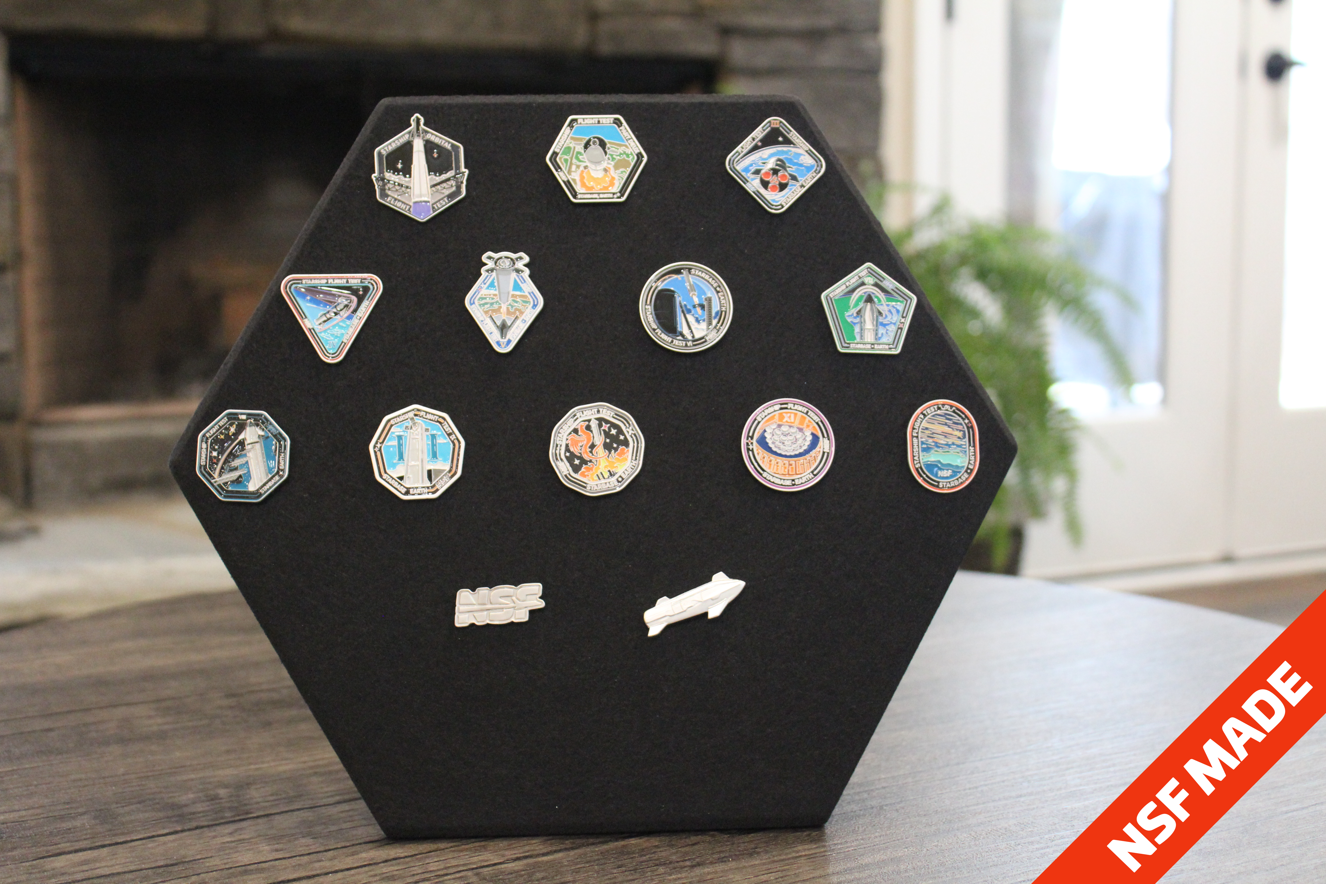 SpaceX Starship Flight Pin Collection & Display Mount
