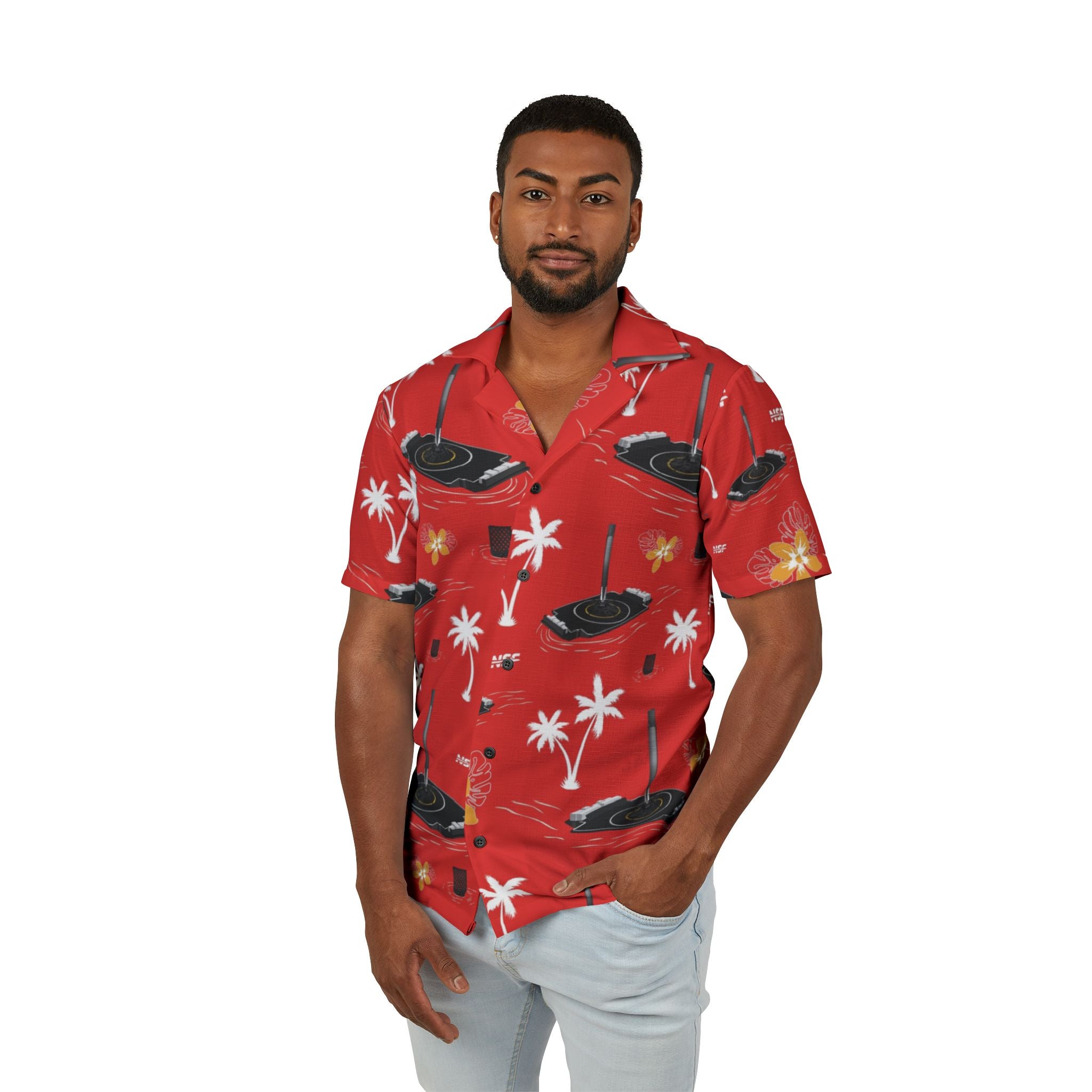 Red Droneship Hawaiian Shirt