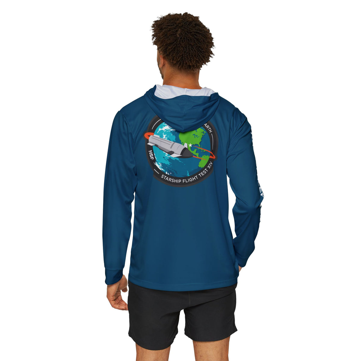 SpaceX Starship Flight 14 Hooded Long Sleeve  - Blue