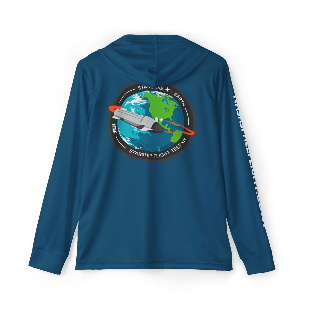 SpaceX Starship Flight 14 Hooded Long Sleeve  - Blue