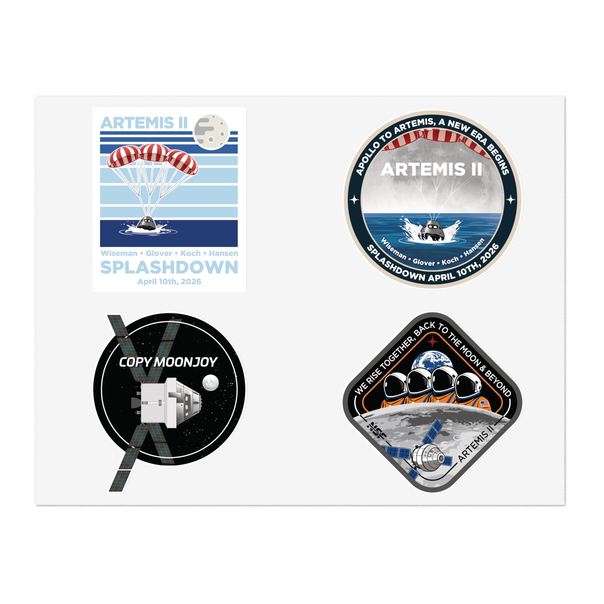 Artemis II ( 4 Designs ) - Sticker Sheet