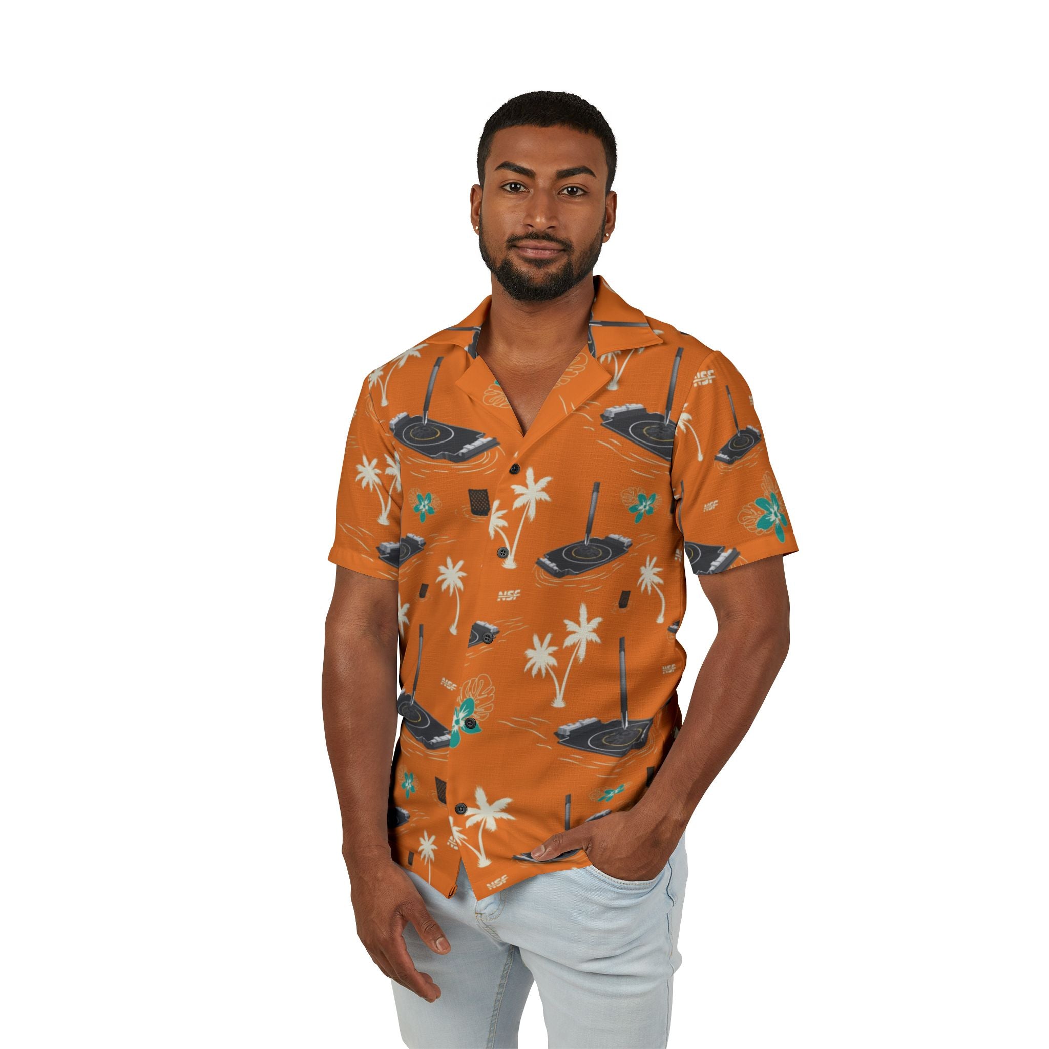 Orange Droneship Hawaiian Shirt