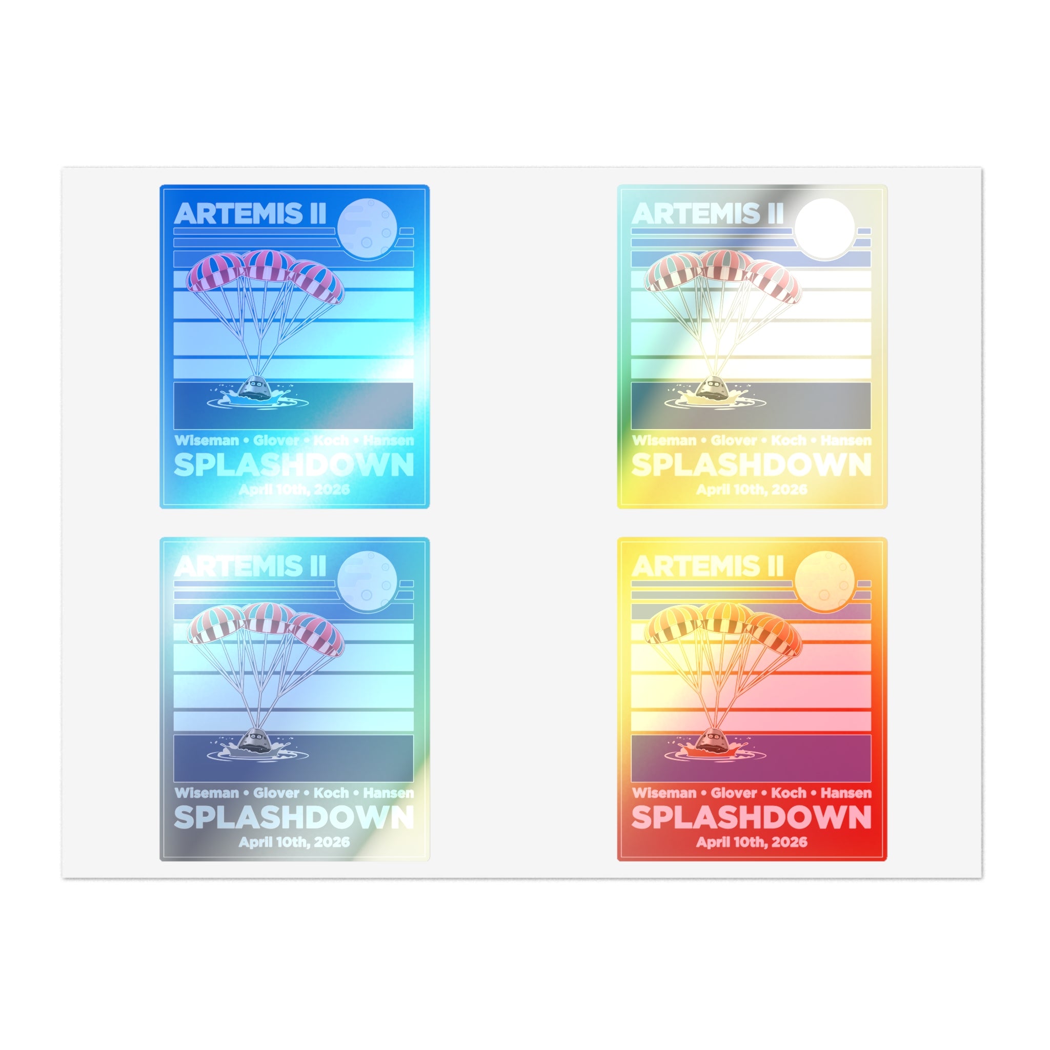 Artemis II Splashdown - Sticker Sheet