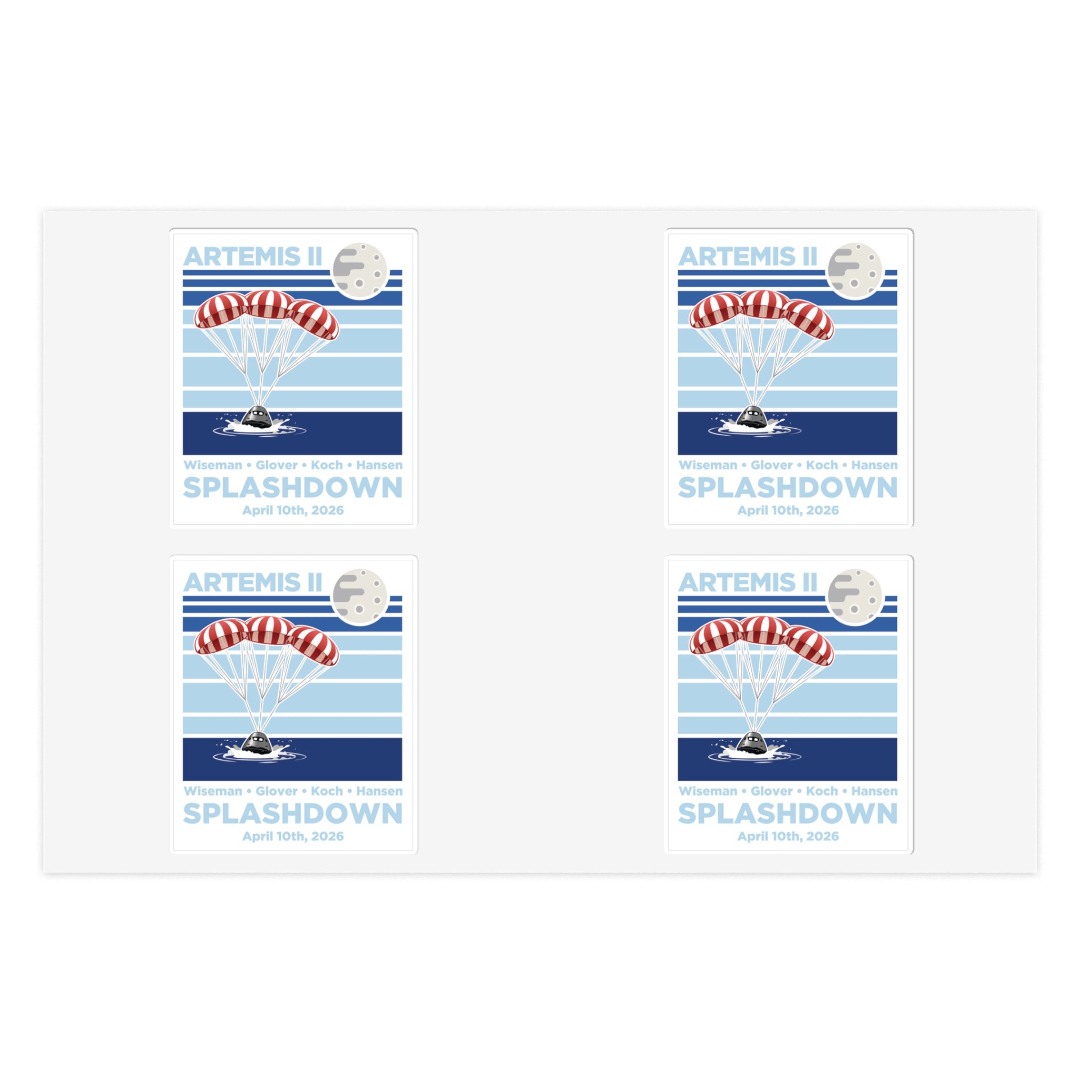Artemis II Splashdown - Sticker Sheet