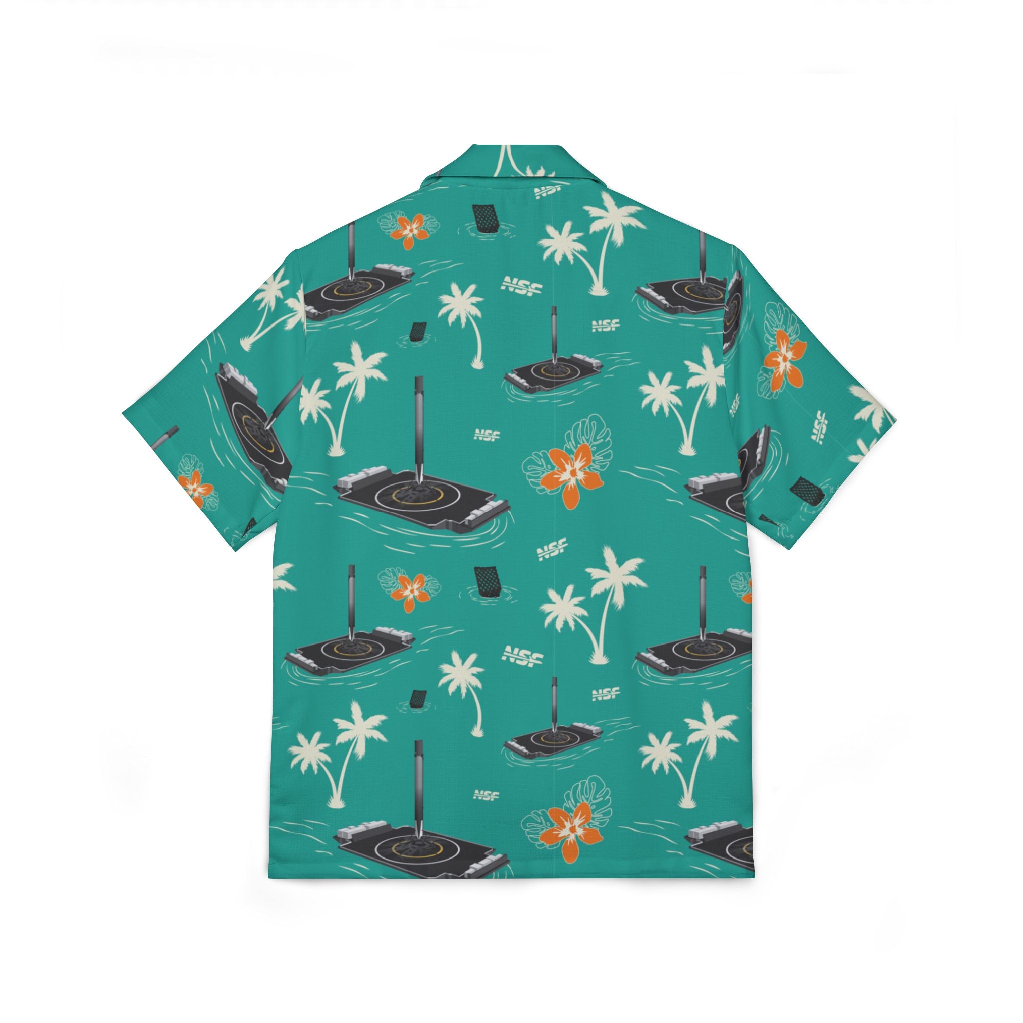 Teal Droneship Hawaiian Shirt