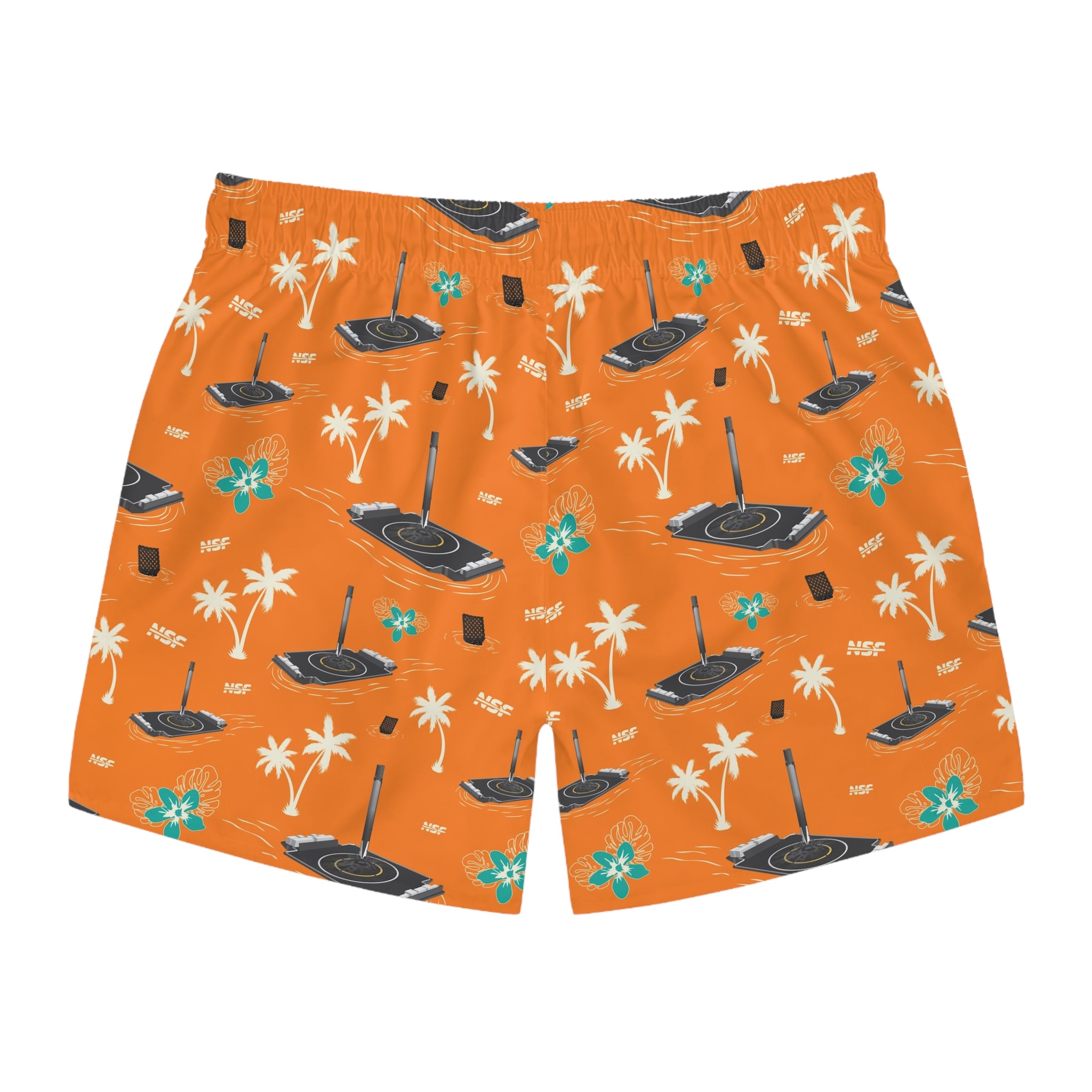 Orange Droneship Swim Trunks
