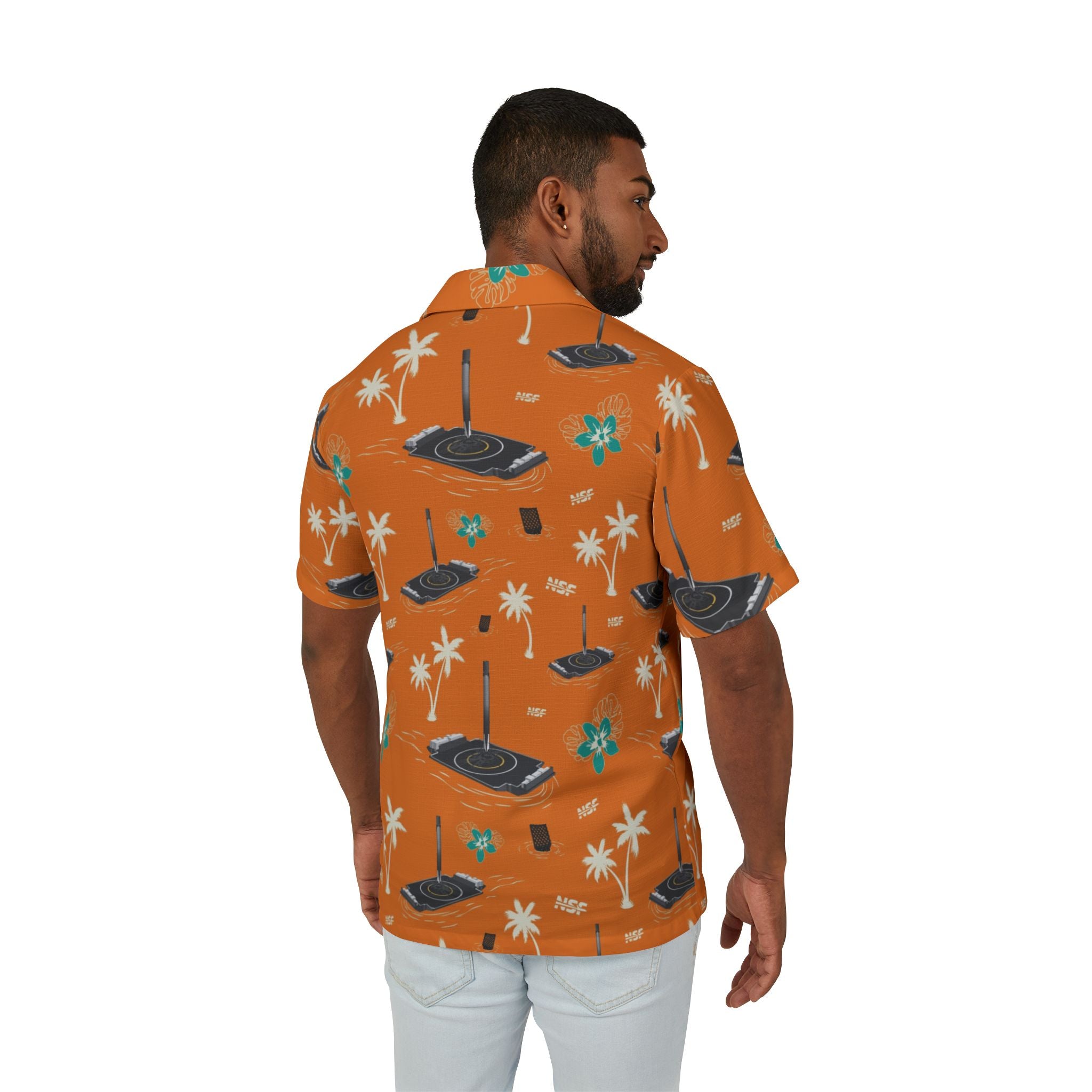 Orange Droneship Hawaiian Shirt