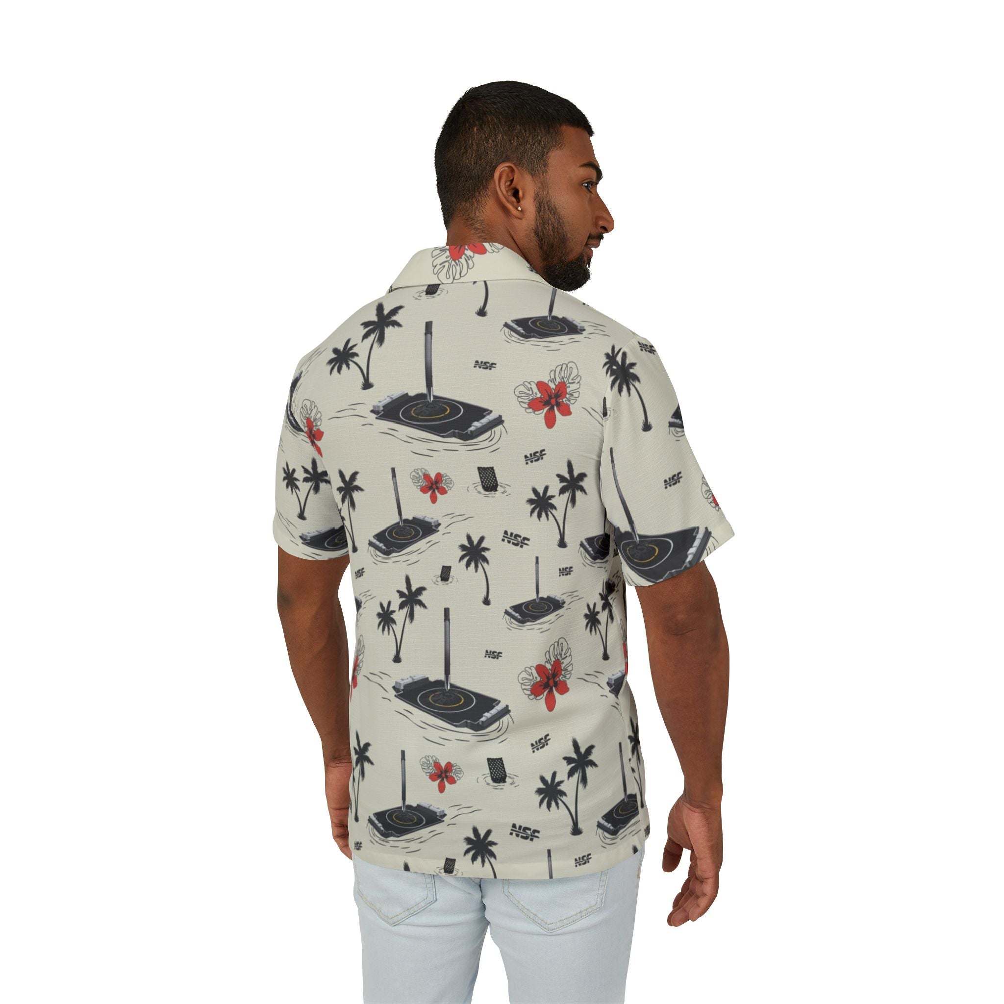 Beige Droneship Hawaiian Shirt