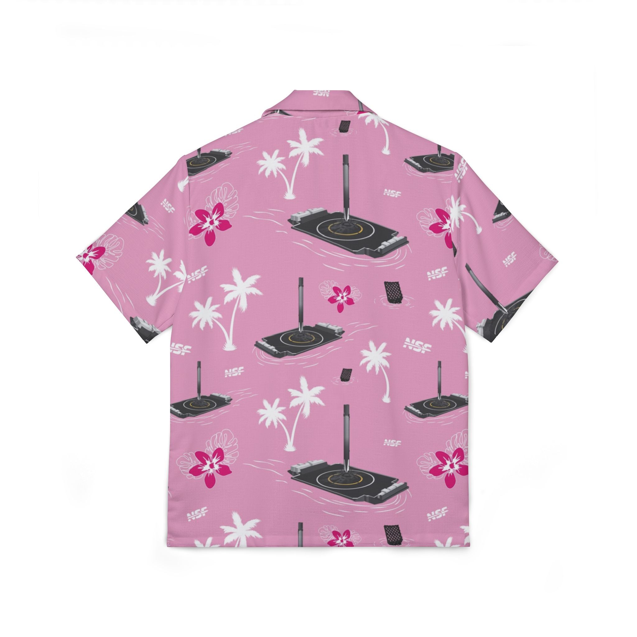 Pink Droneship Hawaiian Shirt