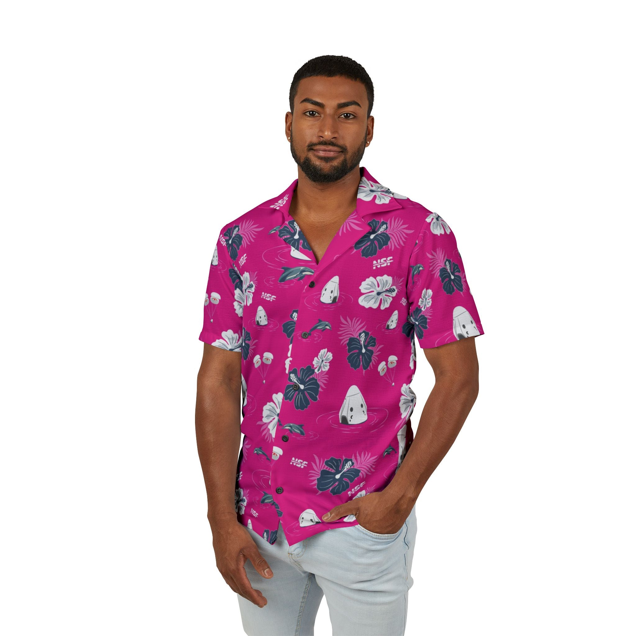 Bright Pink Dragon Hawaiian Shirt