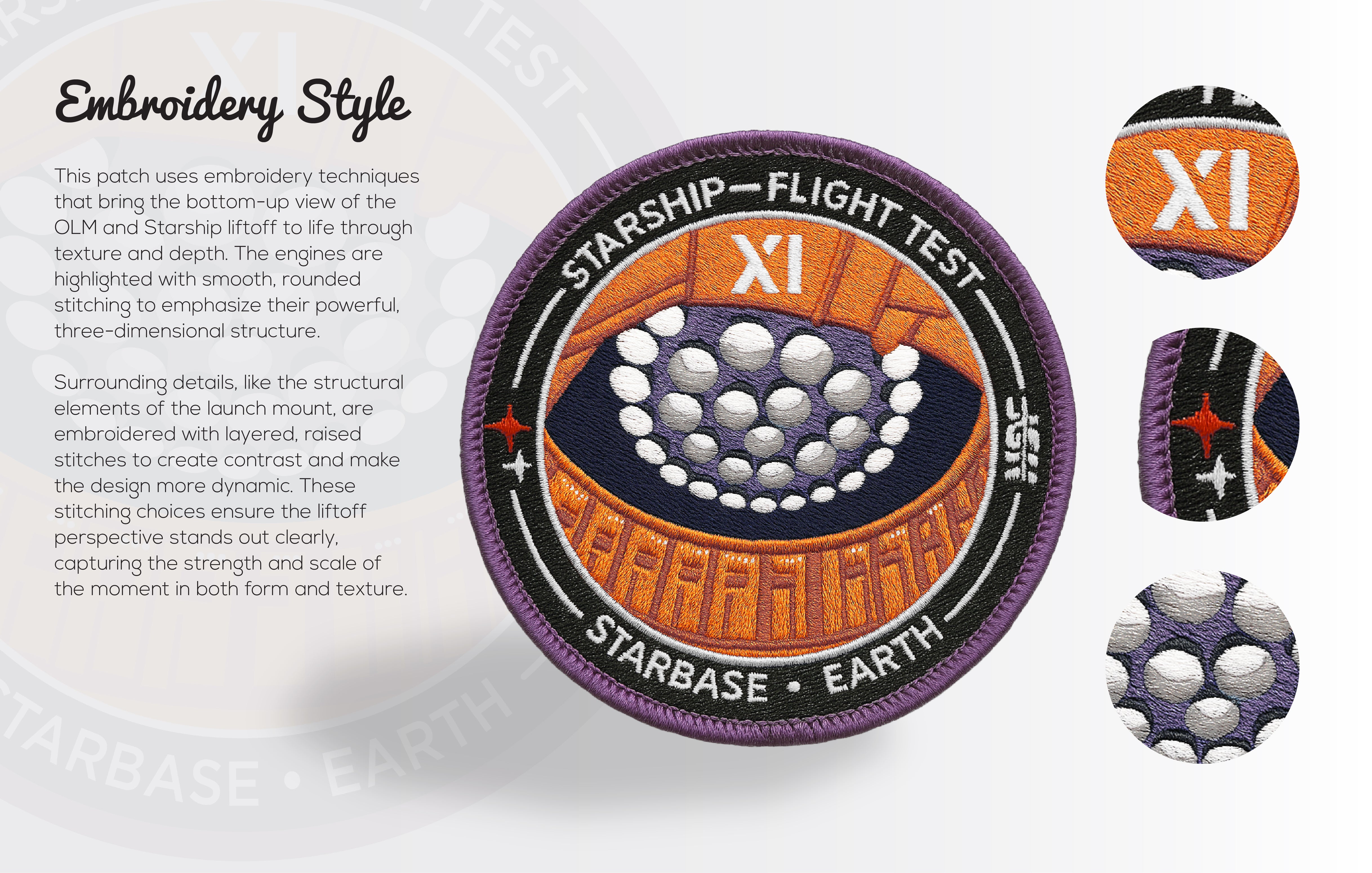 Starship Flight 11 — Embroidered Collector's Mission Patch