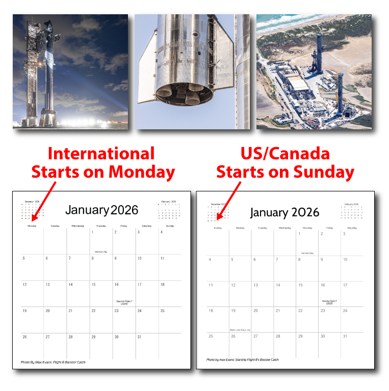 2026 Starbase Calendar - PREORDER