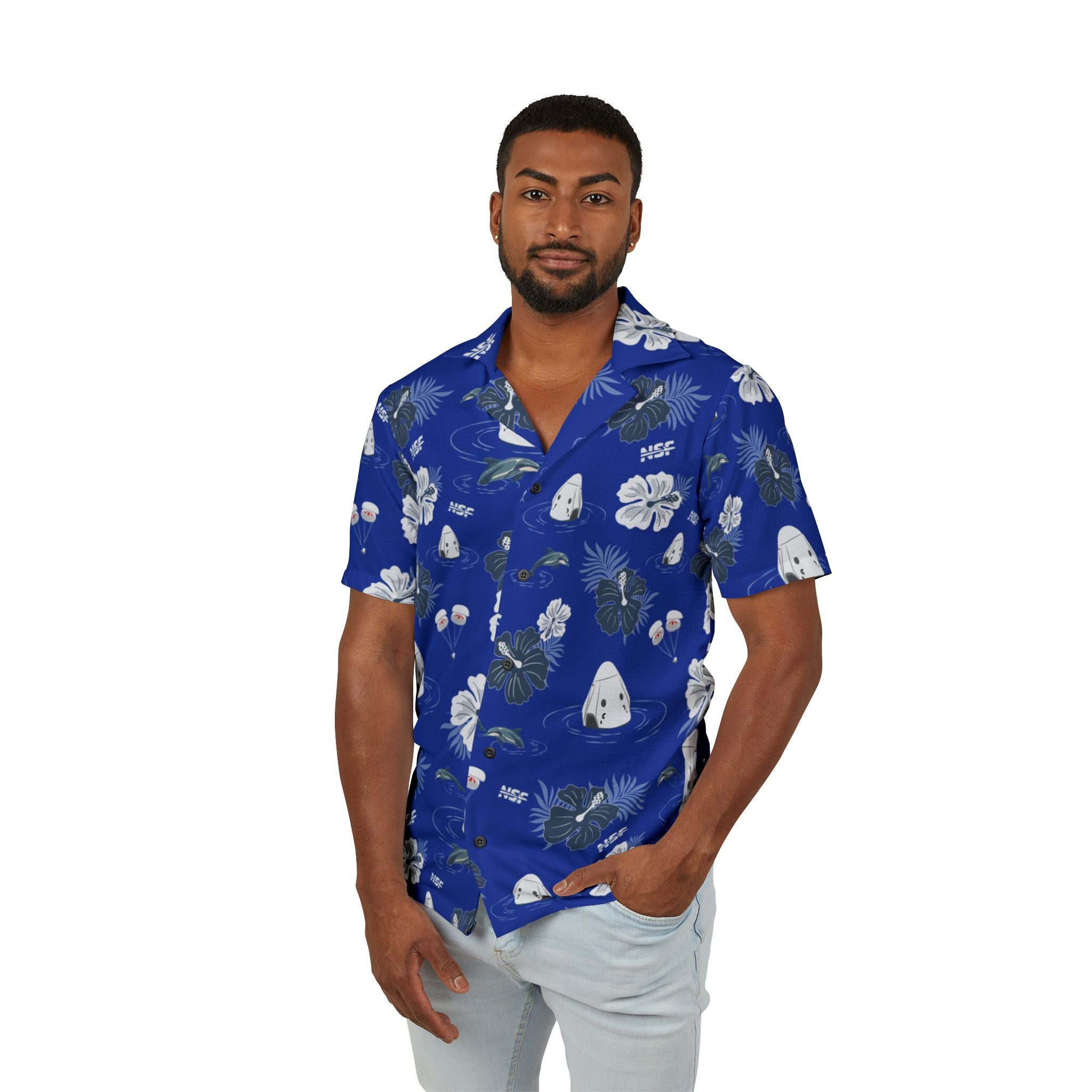 Dark Blue Dragon Hawaiian Shirt