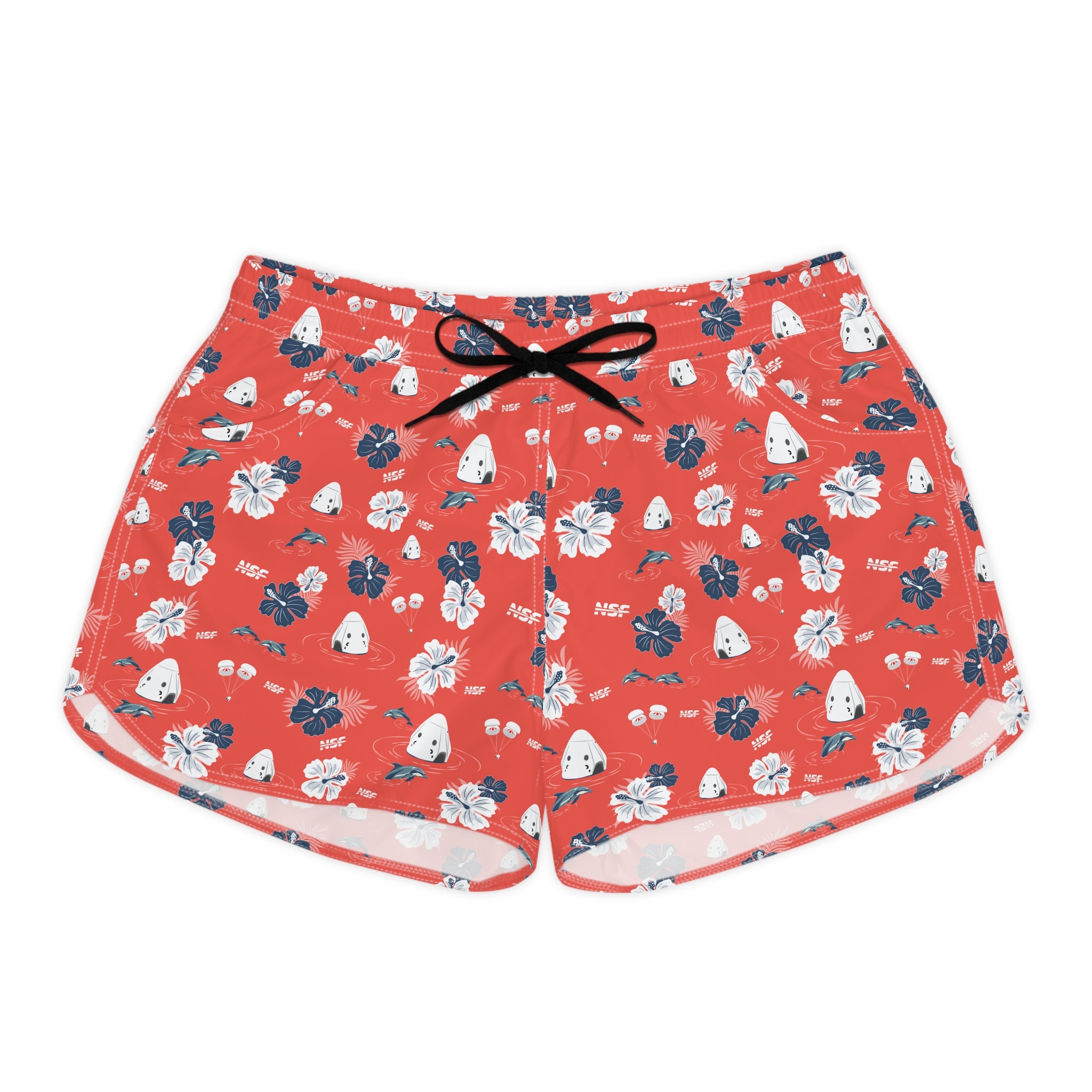 Red Droneship Hawaiian Shorts