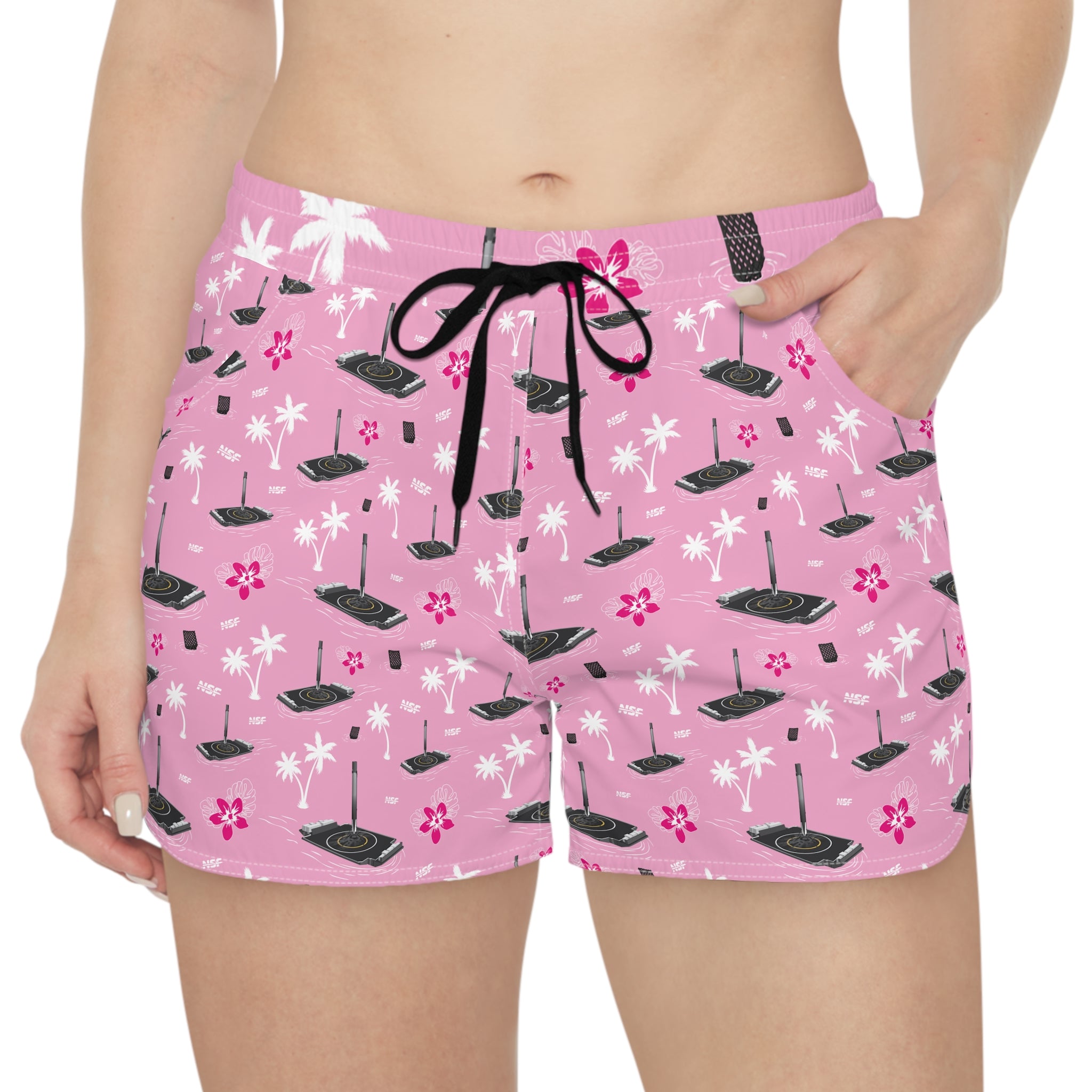 Pink Droneship Hawaiian Shorts