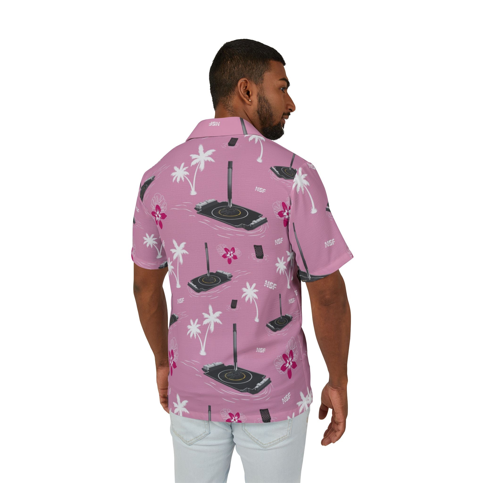 Pink Droneship Hawaiian Shirt