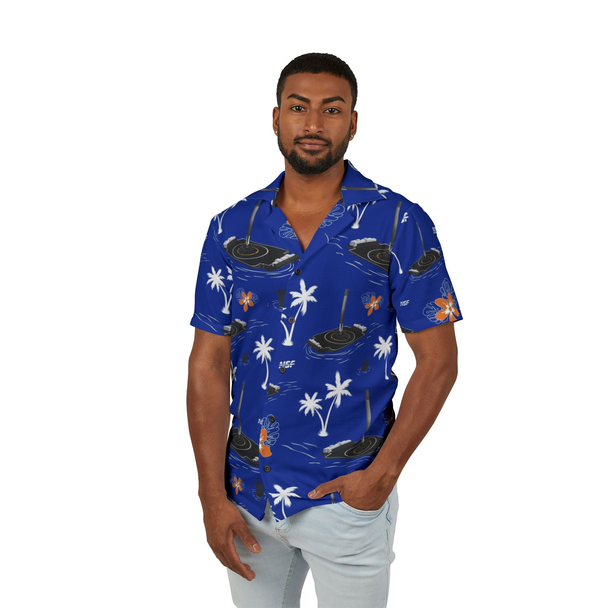Blue Droneship Hawaiian Shirt