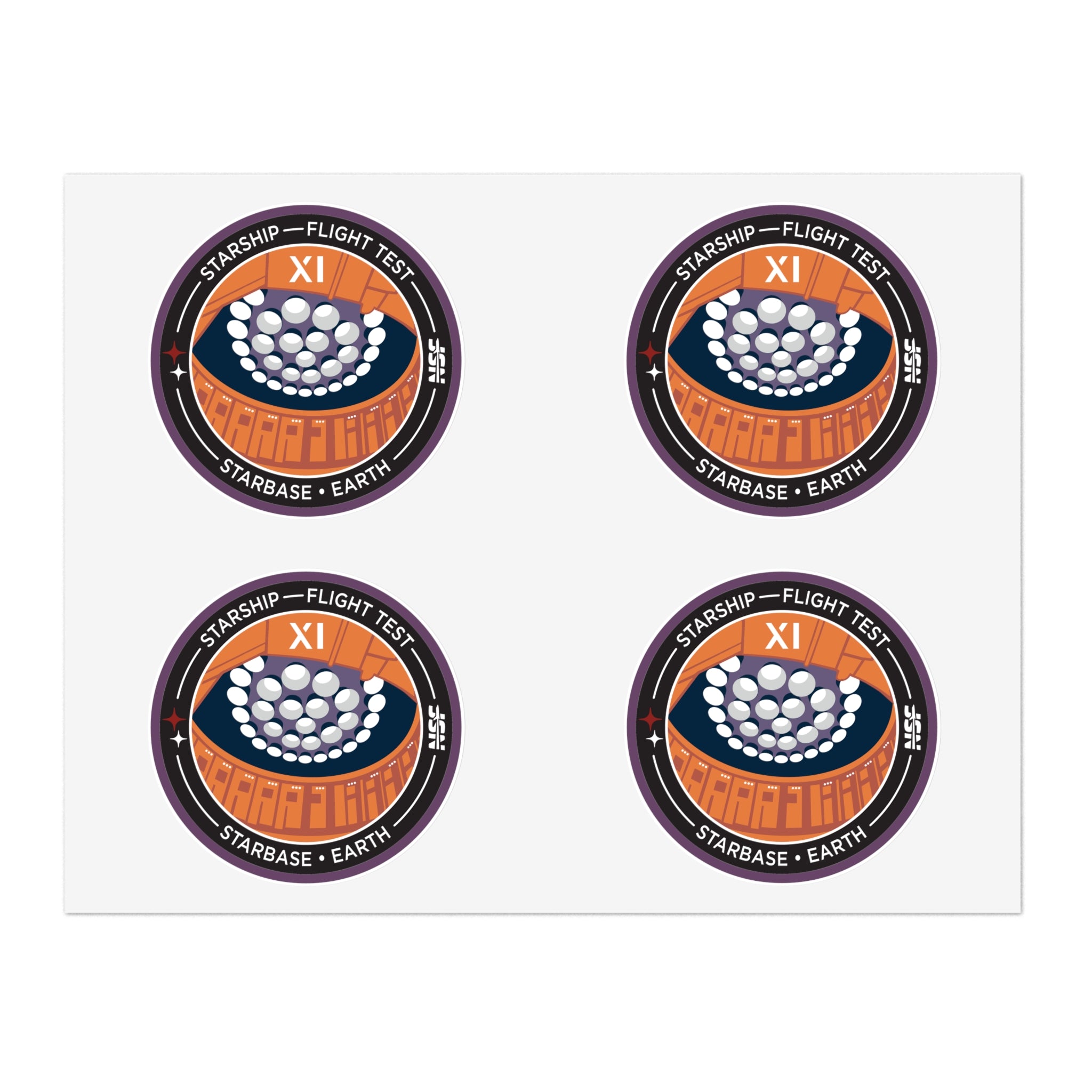 Starship Flight 11 - Sticker Sheet