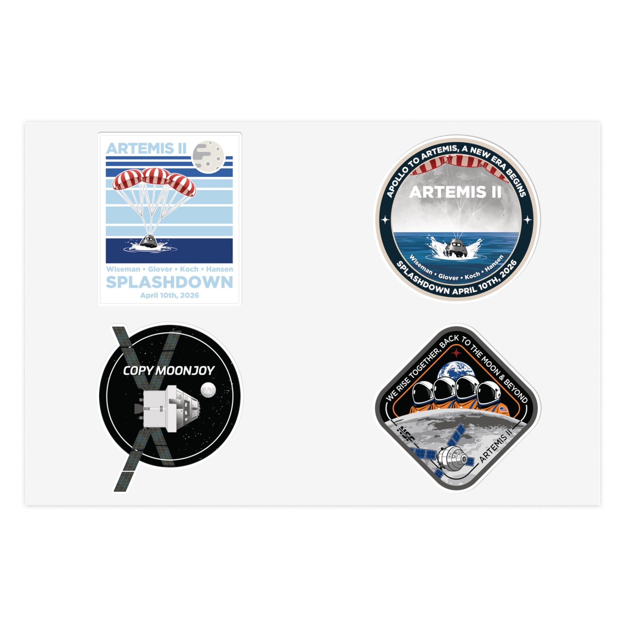 Artemis II ( 4 Designs ) - Sticker Sheet