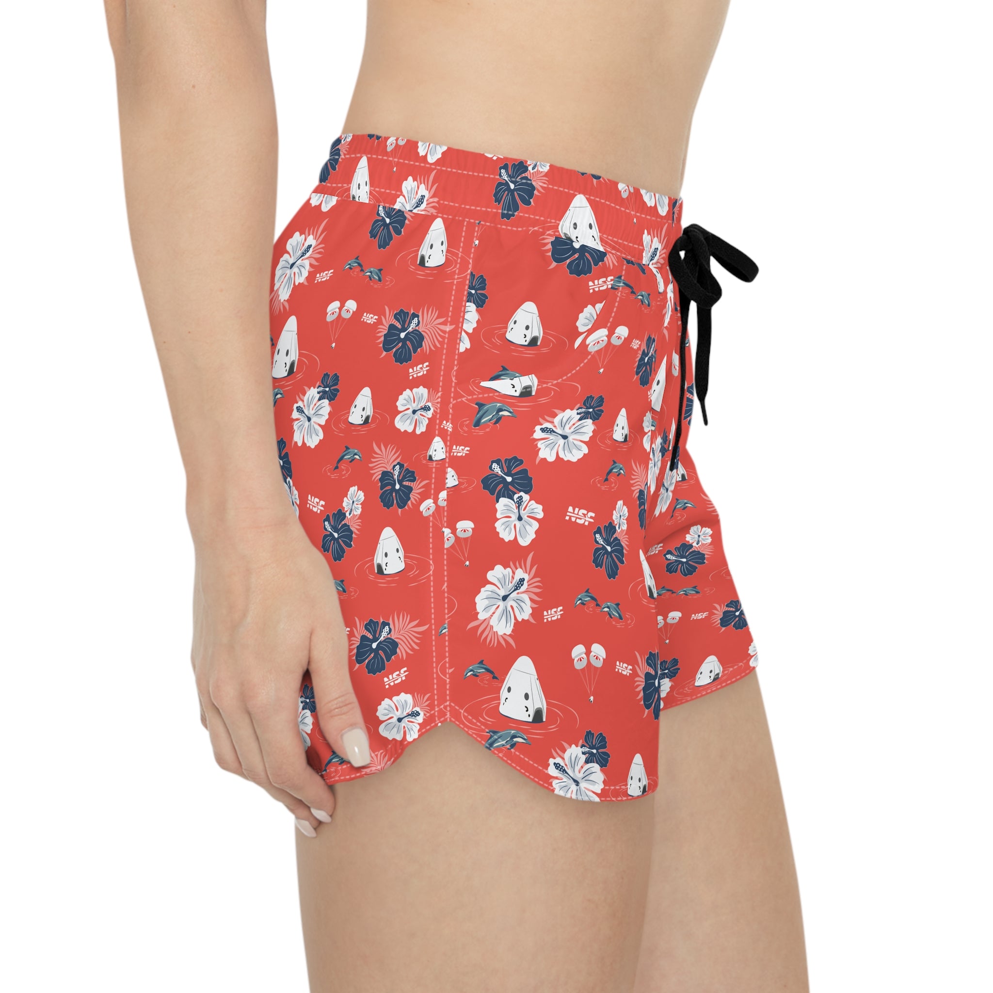 Red Droneship Hawaiian Shorts