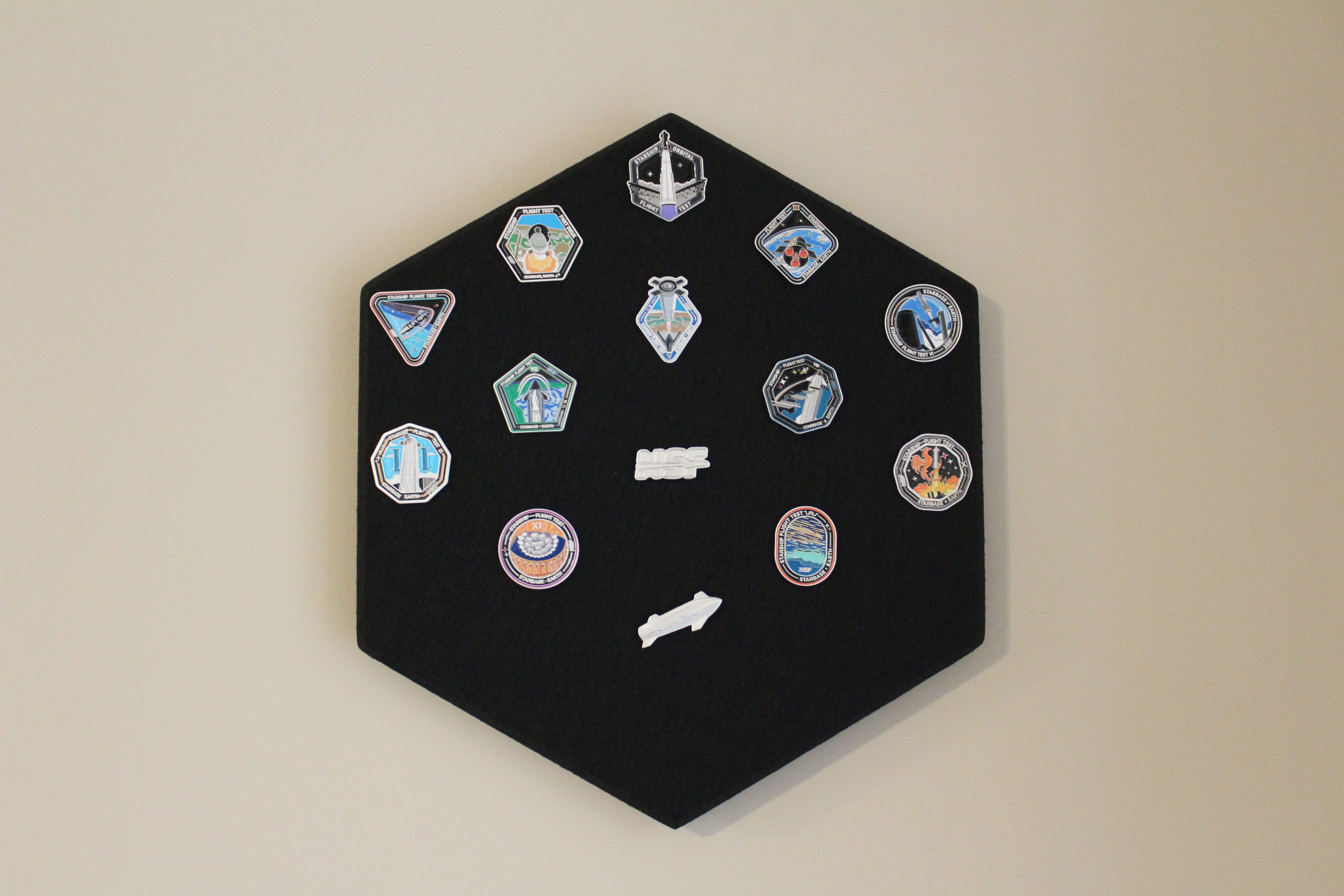 SpaceX Starship Flight Pin Collection & Display Mount