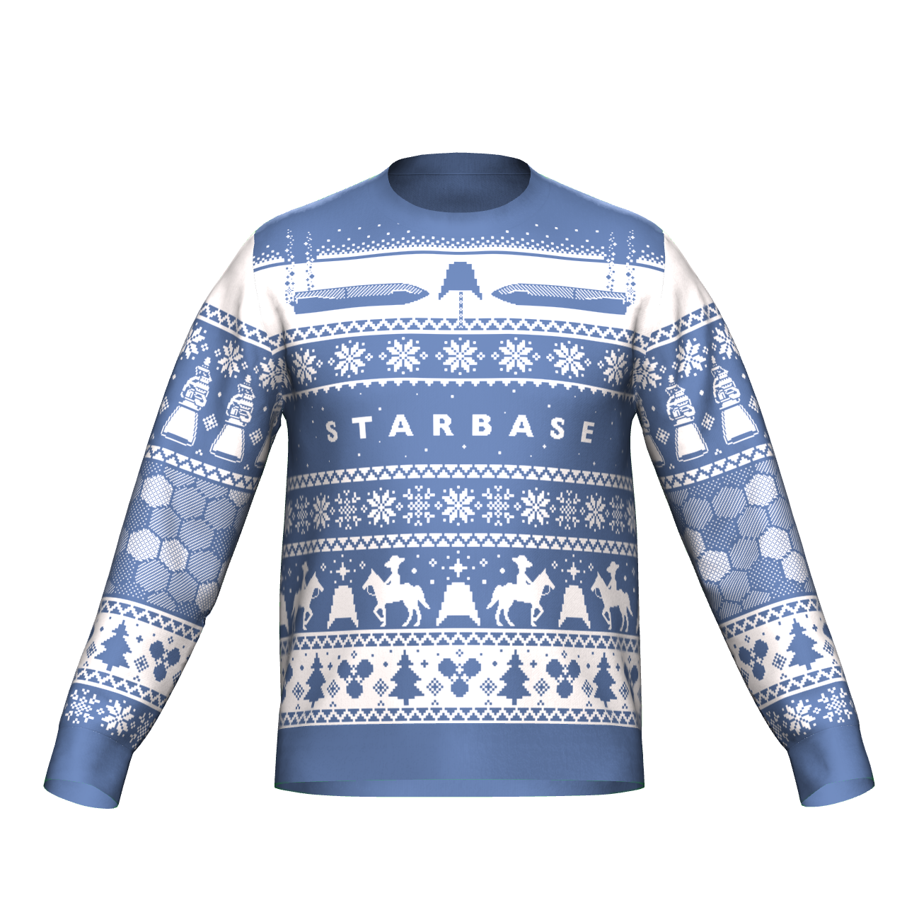 Starbase Knitted Holiday Sweater - BLUE