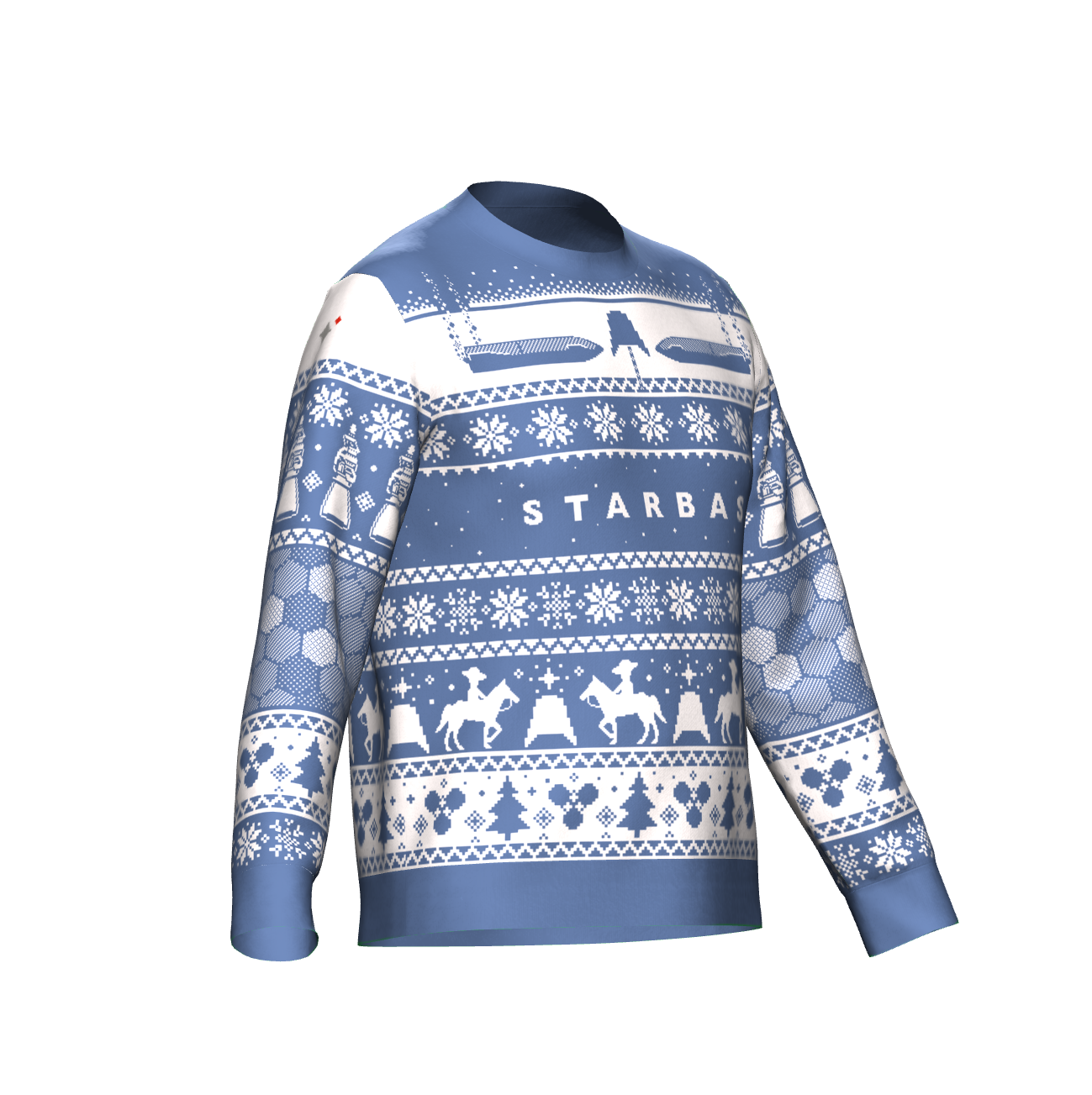 Starbase Knitted Holiday Sweater - BLUE