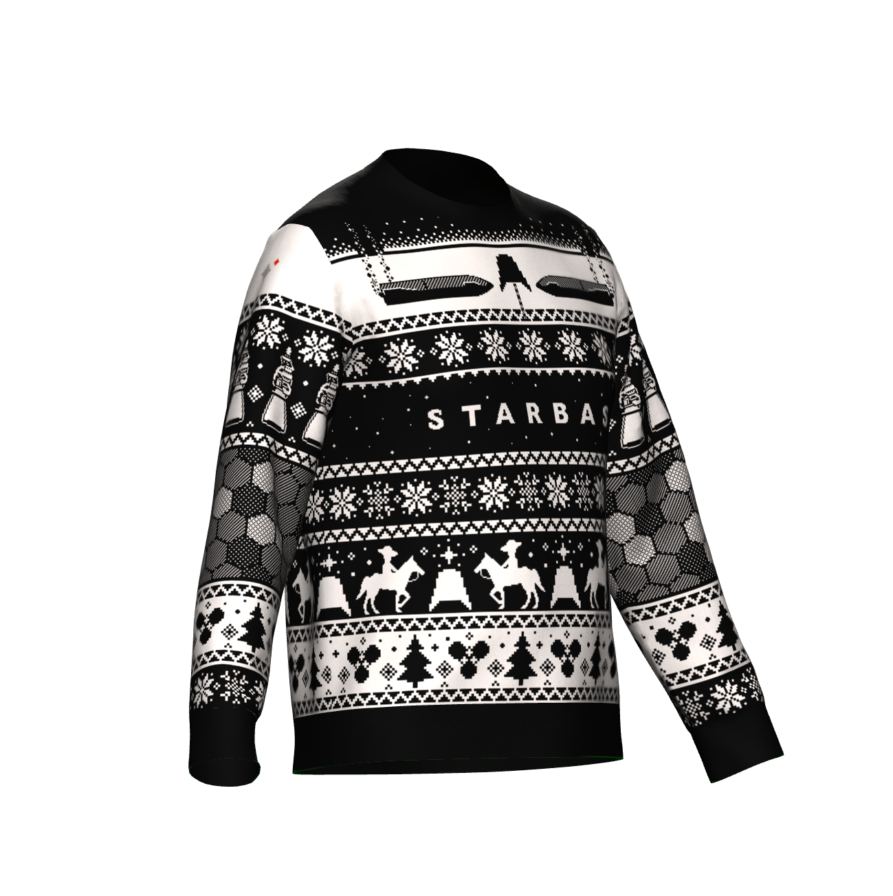 Starbase Knitted Holiday Sweater - BLACK